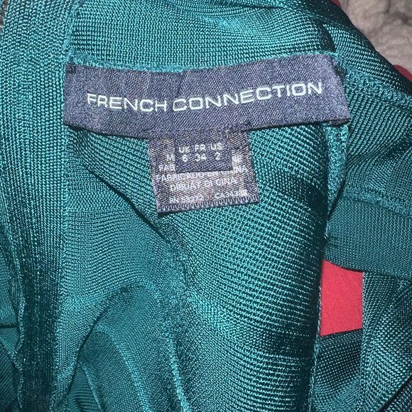 French Connection Bodycon T-Ribbon Bandage Dress 2 Pageant Interview Primrose - Picture 6 of 10